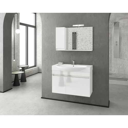 ΕΠΙΠΛΟ ΜΠΑΝΙΟΥ ΜΕ ΝΙΠΤΗΡΑ ΚΑΙ ΚΑΘΡΕΠΤΗ Drop SENSO 85 White 85 cm