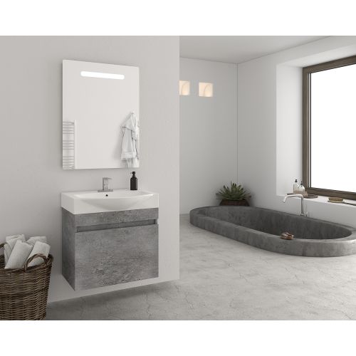 ΕΠΙΠΛΟ ΜΠΑΝΙΟΥ ΜΕ ΝΙΠΤΗΡΑ ΚΑΙ ΚΑΘΡΕΠΤΗ Drop SENSO 65 Granite - 2 65 cm