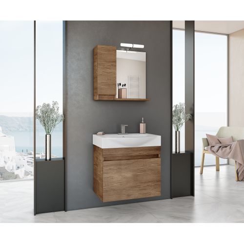 ΕΠΙΠΛΟ ΜΠΑΝΙΟΥ ΜΕ ΝΙΠΤΗΡΑ ΚΑΙ ΚΑΘΡΕΠΤΗ Drop SENSO 65 PL Wood 65 cm