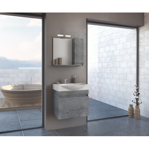 ΕΠΙΠΛΟ ΜΠΑΝΙΟΥ ΜΕ ΝΙΠΤΗΡΑ ΚΑΙ ΚΑΘΡΕΠΤΗ Drop SENSO 65 Granite 65 cm