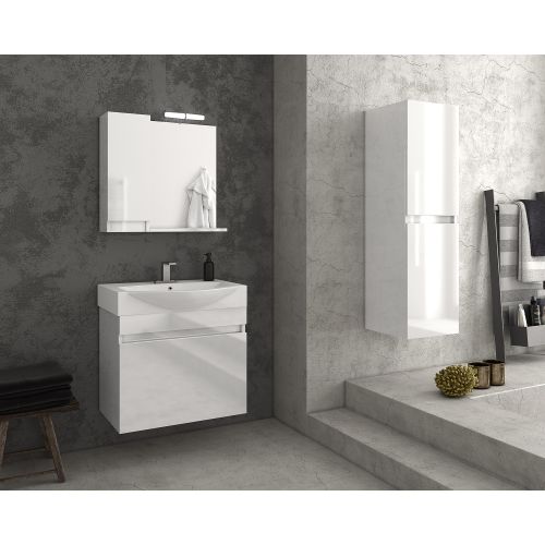 ΕΠΙΠΛΟ ΜΠΑΝΙΟΥ ΜΕ ΝΙΠΤΗΡΑ ΚΑΙ ΚΑΘΡΕΠΤΗ Drop SENSO 65 White 65 cm
