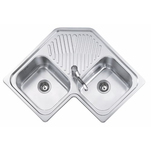 ΝΕΡΟΧΥΤΗΣ ΕΝΘΕΤΟΣ ΓΩΝΙΑΚΟΣ MACART Silk C-200 Inox Λείος 83x83 cm