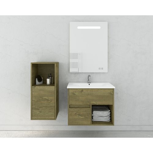 ΕΠΙΠΛΟ ΜΠΑΝΙΟΥ Set Drop SORRENTO 65 Natural Wood-2 Finish 65cm