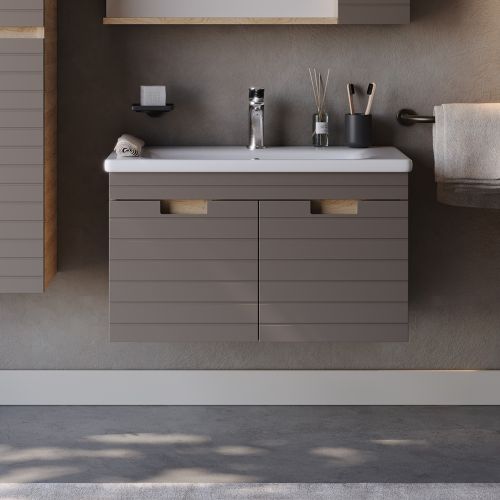 ΕΠΙΠΛΟ ΜΠΑΝΙΟ ΚΡΕΜΑΣΤΟΣ ΠΑΓΚΟΣ ΜΕ ΝΙΠΤΗΡΑ MARTIN VEGA Cappuccino 75cm Λάκα MDF 18mm