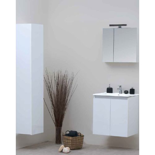 ΕΠΙΠΛΟ ΜΠΑΝΙΟΥ ΜΕ ΚΑΘΡΕΠΤΗ ΝΤΟΥΛΑΠΙ COLOSSEUM bath VERA 8421 White 60 cm
