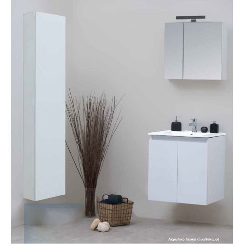ΕΠΙΠΛΟ ΜΠΑΝΙΟΥ ΜΕ ΚΑΘΡΕΠΤΗ ΝΤΟΥΛΑΠΙ COLOSSEUM bath VERA 8421 White 70 cm