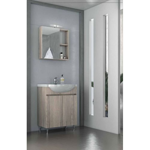 ΕΠΙΠΛΟ ΜΠΑΝΙΟΥ ΣΕΤ ΜΕ ΚΑΘΡΕΠΤΗ Drop ALFA 65 Silver Gray 65 cm