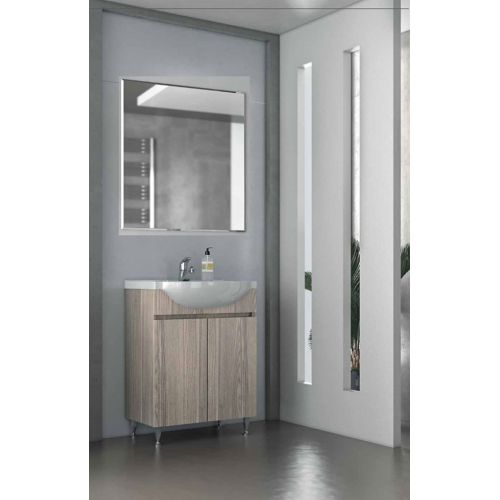 ΕΠΙΠΛΟ ΜΠΑΝΙΟΥ ΣΕΤ ΜΕ ΑΠΛΟ ΚΑΘΡΕΠΤΗ Drop ALFA 65 Silver Gray 65 cm