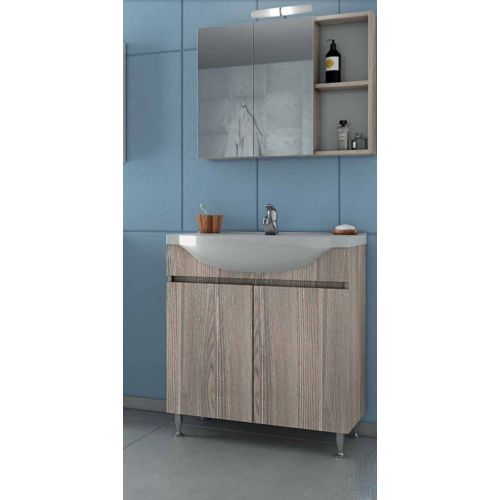 ΕΠΙΠΛΟ ΜΠΑΝΙΟΥ ΣΕΤ ΜΕ ΚΑΘΡΕΠΤΗ Drop ALFA 75 Silver Gray 75 cm