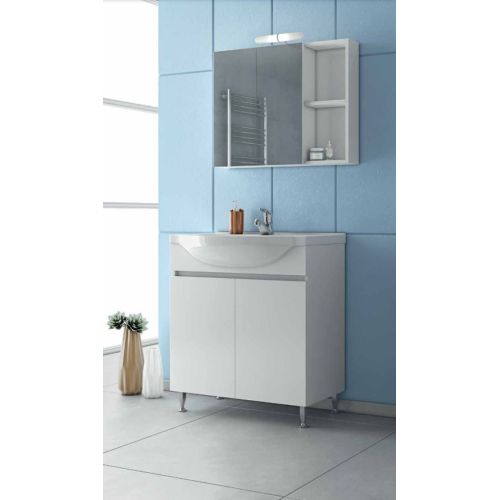 ΕΠΙΠΛΟ ΜΠΑΝΙΟΥ ΣΕΤ ΜΕ ΚΑΘΡΕΠΤΗ Drop ALFA 75 White 75 cm