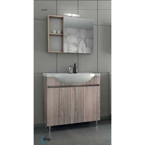 ΕΠΙΠΛΟ ΜΠΑΝΙΟΥ ΣΕΤ ΜΕ ΚΑΘΡΕΠΤΗ Drop ALFA 85 Silver Gray 85 cm