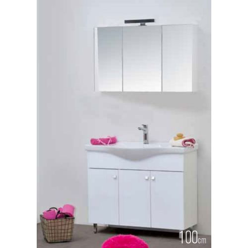 ΕΠΙΠΛΟ ΜΠΑΝΙΟΥ ΜΕ ΚΑΘΡΕΠΤΗ ΝΤΟΥΛΑΠΙ COLOSSEUM bath ALPIS 8461 White 100 cm