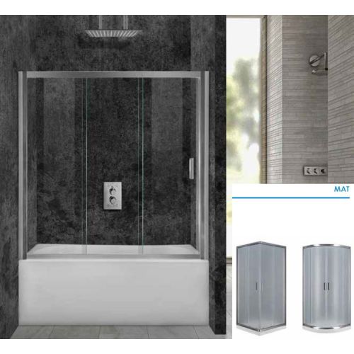 ΚΑΜΠΙΝΑ ΜΠΑΝΙΕΡΑΣ ΕΘΥΓΡΑΜΜΗ Aquarelle Bathtub 90 MAT 150-160 cm