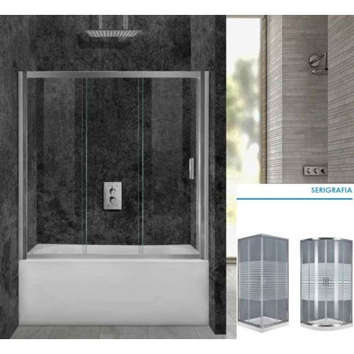 ΚΑΜΠΙΝΑ ΜΠΑΝΙΕΡΑΣ ΕΘΥΓΡΑΜΜΗ Aquarelle Bathtub 90 SERIGRAFIA 140 - 150 cm