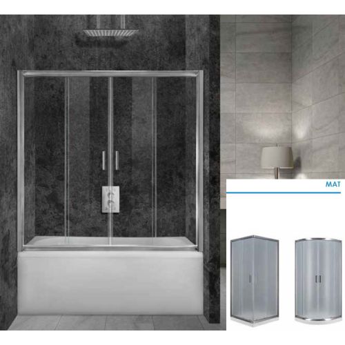 ΚΑΜΠΙΝΑ ΜΠΑΝΙΕΡΑΣ ΕΘΥΓΡΑΜΜΗ Aquarelle Bathtub 60 MAT 140-145 cm