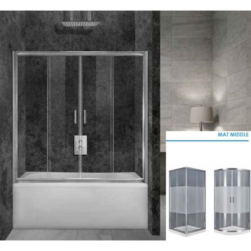 ΚΑΜΠΙΝΑ ΜΠΑΝΙΕΡΑΣ ΕΘΥΓΡΑΜΜΗ Aquarelle Bathtub 60 MAT MIDLE 145-150 cm