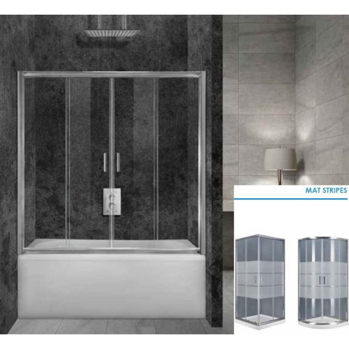 ΚΑΜΠΙΝΑ ΜΠΑΝΙΕΡΑΣ ΕΘΥΓΡΑΜΜΗ Aquarelle Bathtub 60 MAT STRIPES 140-145 cm