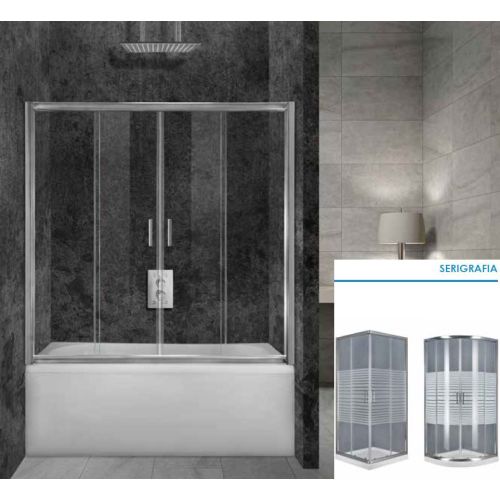 ΚΑΜΠΙΝΑ ΜΠΑΝΙΕΡΑΣ ΕΘΥΓΡΑΜΜΗ Aquarelle Bathtub 60 SERIGRAFIA 155-160 cm