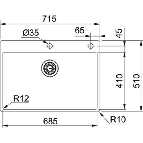 ΝΕΡΟΧΥΤΗΣ ΕΝΘΕΤΟΣ FILTOP FRANKE Box BXX 210 - 68 TL Inox 71,5x51 cm