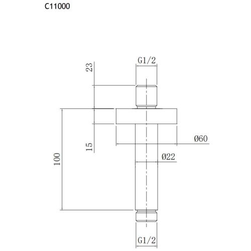 ΚΕΦΑΛΗ ΝΤΟΥΖ ABS ΜΕ ΒΡΑΧΙΟΝΑ ΟΡΟΦΗΣ ALMAR Emotion E044044 & C11000 Chrome Ø 30