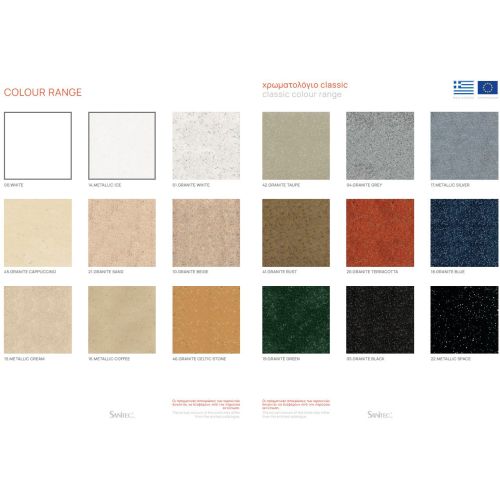 ΝΕΡΟΧΥΤΗΣ ΕΝΘΕΤΟΣ ΣΥΝΘΕΤΙΚΟΣ ΓΡΑΝΙΤΗ SANITEC Natura 303 Metallic Coffee (97x51 cm)