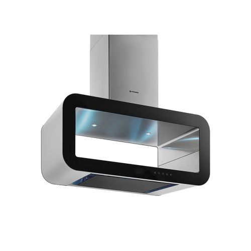 ΑΠΟΡΡΟΦΗΤΗΡΑΣ ΟΡΟΦΗΣ PYRAMIS Corso Elegant Inox / Μαύρο γυαλί 90 cm 