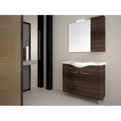 ΕΠΙΠΛΟ ΜΠΑΝΙΟΥ ΜΕ ΚΑΘΡΕΠΤΗ ΝΤΟΥΛΑΠΙ ΚΑΙ ΦΩΤΙΣΤΙΚΟ SAVVOPOULOS CRONOS II MDF 8779 NOCE Μελαμίνη  100 cm