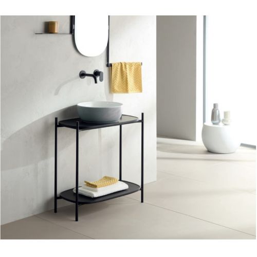 ΕΠΙΠΛΟ ΜΠΑΝΙΟΥ ΠΑΓΚΟΣ ΜΕ ΡΑΦΙ DIVA 75 27031510-NROP4949 BLACK MATT ΧΩΡΙΣ ΟΠΗ & ΝΙΠΤΗΡΑΣ ΕΠΙΤΡΑΠΕΖΙΟΣ SCARABEO GLAM 1808-300 White 74x43xh77,5cm