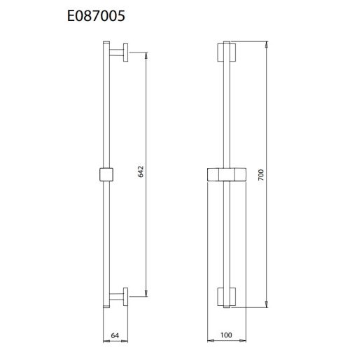 ΒΕΡΓΑ ΝΤΟΥΖ ΜΕ ΒΑΣΗ ΤΗΛΕΦΩΝΟΥ ALMAR Cube E087005 Chrome 70 cm