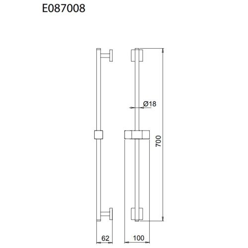 ΒΕΡΓΑ ΝΤΟΥΖ ΜΕ ΒΑΣΗ ΤΗΛΕΦΩΝΟΥ ALMAR Flute E087008 Chrome 70 cm