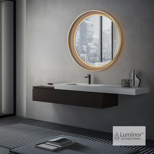 ΚΑΘΡΕΠΤΗΣ ΜΠΑΝΙΟΥ LED ΦΩΤΙΖΟΜΕΝΟΣ ΜΕ ΠΛΑΙΣΙΟ INOX LUMINOR  ECLIPSE 82 Bronze Ø82 cm 