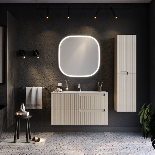 ΕΠΙΠΛΟ ΜΠΑΝΙΟ ΣΕΤ MARTIN ENZA Beige 100cm Λάκα MDF 18mm