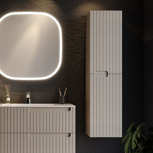 ΕΠΙΠΛΟ ΜΠΑΝΙΟΥ ΚΡΕΜΑΣΤH ΣΤΗΛΗ MARTIN ENZA Beige 35 MDF 18mm  35x35x138cm