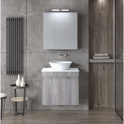 ΕΠΙΠΛΟΥ ΜΠΑΝΙΟΥ ΚΡΕΜΑΣΤΟ  ΣΕΤ MARTIN OMEGA  TOP GRAY OAK 60cm