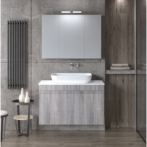 ΕΠΙΠΛΟΥ ΜΠΑΝΙΟΥ ΚΡΕΜΑΣΤΟ  ΣΕΤ MARTIN OMEGA  TOP GRAY OAK 90cm