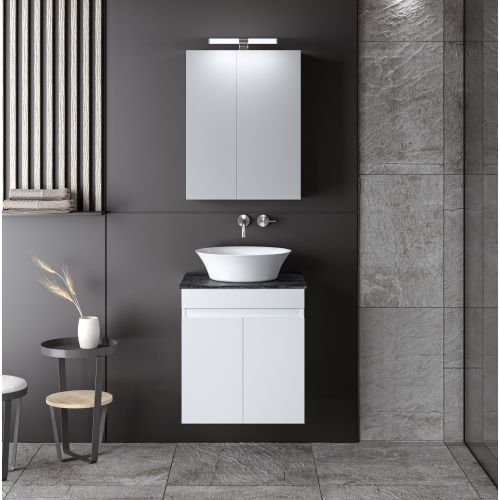 ΕΠΙΠΛΟΥ ΜΠΑΝΙΟΥ ΚΡΕΜΑΣΤΟ  ΣΕΤ MARTIN OMEGA  TOP White 50cm