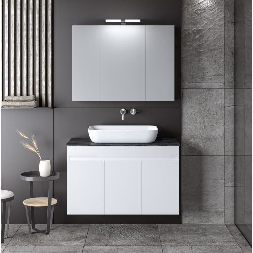 ΕΠΙΠΛΟΥ ΜΠΑΝΙΟΥ ΚΡΕΜΑΣΤΟ  ΣΕΤ MARTIN OMEGA  TOP White 90cm