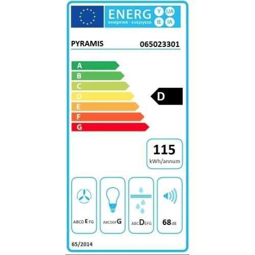 ΑΠΟΡΡΟΦΗΤΗΡΑΣ ΕΠΙΤΟΙΧΙΑ ΚΑΜΙΝΑΔΑ PYRAMIS Fiero Λευκός Premium Λευκό Γυαλί 60 cm