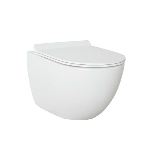 ΛΕΚΑΝΗ WC ΚΡΕΜΑΣΤΗ ΜΕ ΚΑΛΥΜΜΑ Slim Soft Close CREAVIT Rim Off  FE322 White 51x35,5 cm
