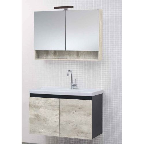 ΕΠΙΠΛΟ ΜΠΑΝΙΟΥ ΜΕ ΚΑΘΡΕΠΤΗ COLOSSEUM bath GEA 8410 Metropolitan Soft / Black 100 cm