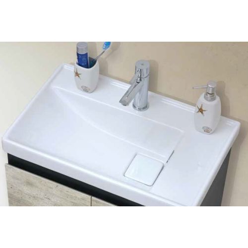 ΕΠΙΠΛΟ ΜΠΑΝΙΟΥ ΜΕ ΚΑΘΡΕΠΤΗ COLOSSEUM bath GEA 8410 Metropolitan Soft / Black 60 cm