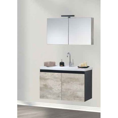 ΕΠΙΠΛΟ ΜΠΑΝΙΟΥ ΜΕ ΚΑΘΡΕΠΤΗ COLOSSEUM bath GEA 8410 Metropolitan Soft / Black 80 cm