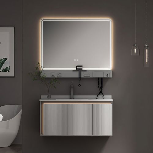 ΜΟΝΤΕΡΝΟ ΚΡΕΜΑΣΤΟ ΕΠΙΠΛΟΥ ΜΠΑΝΙΟΥ MARTIN GREYS LIGHT GREY 100cm ΚΟΝΤΡΑ ΠΛΑΚΕ ΘΑΛΑΣΣΗΣ 