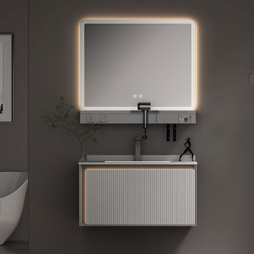 ΜΟΝΤΕΡΝΟ ΚΡΕΜΑΣΤΟ ΕΠΙΠΛΟΥ ΜΠΑΝΙΟΥ MARTIN GREYS LIGHT GREY 80cm ΚΟΝΤΡΑ ΠΛΑΚΕ ΘΑΛΑΣΣΗΣ 