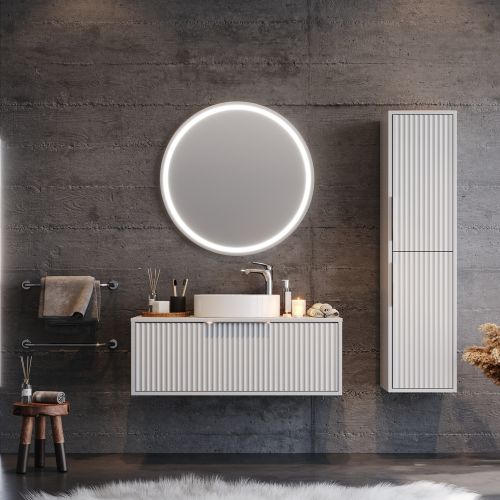 ΕΠΙΠΛΟ ΜΠΑΝΙΟ ΣΕΤ MARTIN HOLE Λευκό 100cm Λάκα MDF 18mm