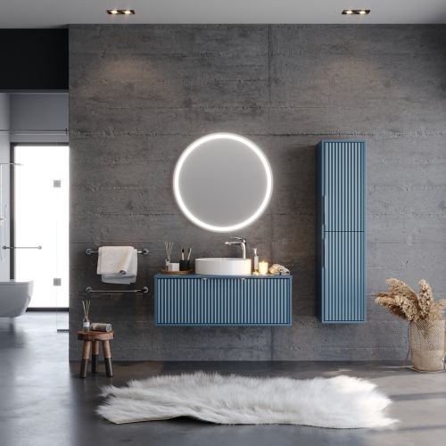 ΕΠΙΠΛΟ ΜΠΑΝΙΟ ΣΕΤ MARTIN HOLE Blue 100cm Λάκα MDF 18mm
