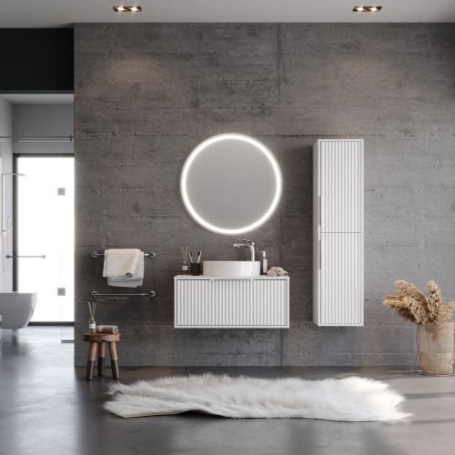 ΕΠΙΠΛΟ ΜΠΑΝΙΟ ΣΕΤ MARTIN HOLE Λευκό 85cm Λάκα MDF 18mm