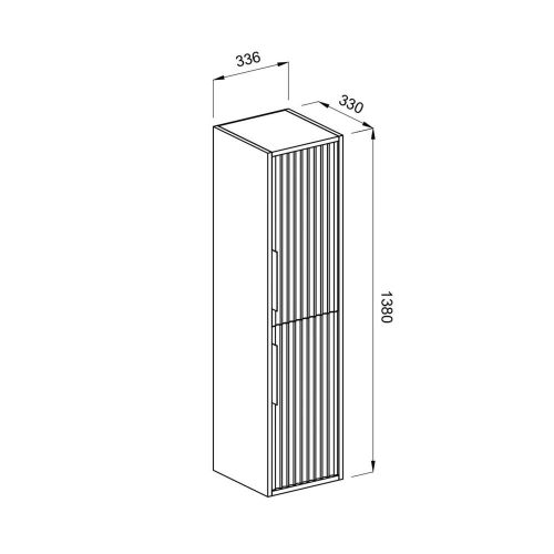 ΕΠΙΠΛΟ ΜΠΑΝΙΟΥ ΚΡΕΜΑΣΤH ΣΤΗΛΗ MARTIN HOLE White MDF 18mm Λάκα 34  33,6x33x138cm