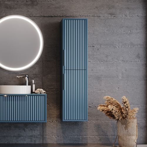 ΕΠΙΠΛΟ ΜΠΑΝΙΟΥ ΚΡΕΜΑΣΤH ΣΤΗΛΗ MARTIN HOLE Blue MDF 18mm Λάκα 34  33,6x33x138cm