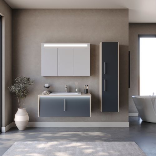ΕΠΙΠΛΟ ΜΠΑΝΙΟ ΣΕΤ MARTIN INTENSE Anthracite 100cm Λάκα MDF 18mm